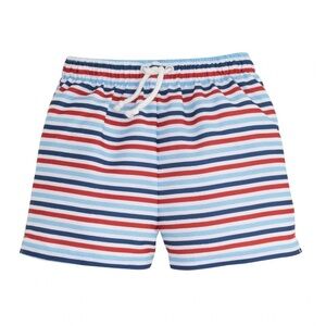 Little English Sanibel Stripe Swim Trunks 4T Lined Swimsuit 4th of July Red Blue